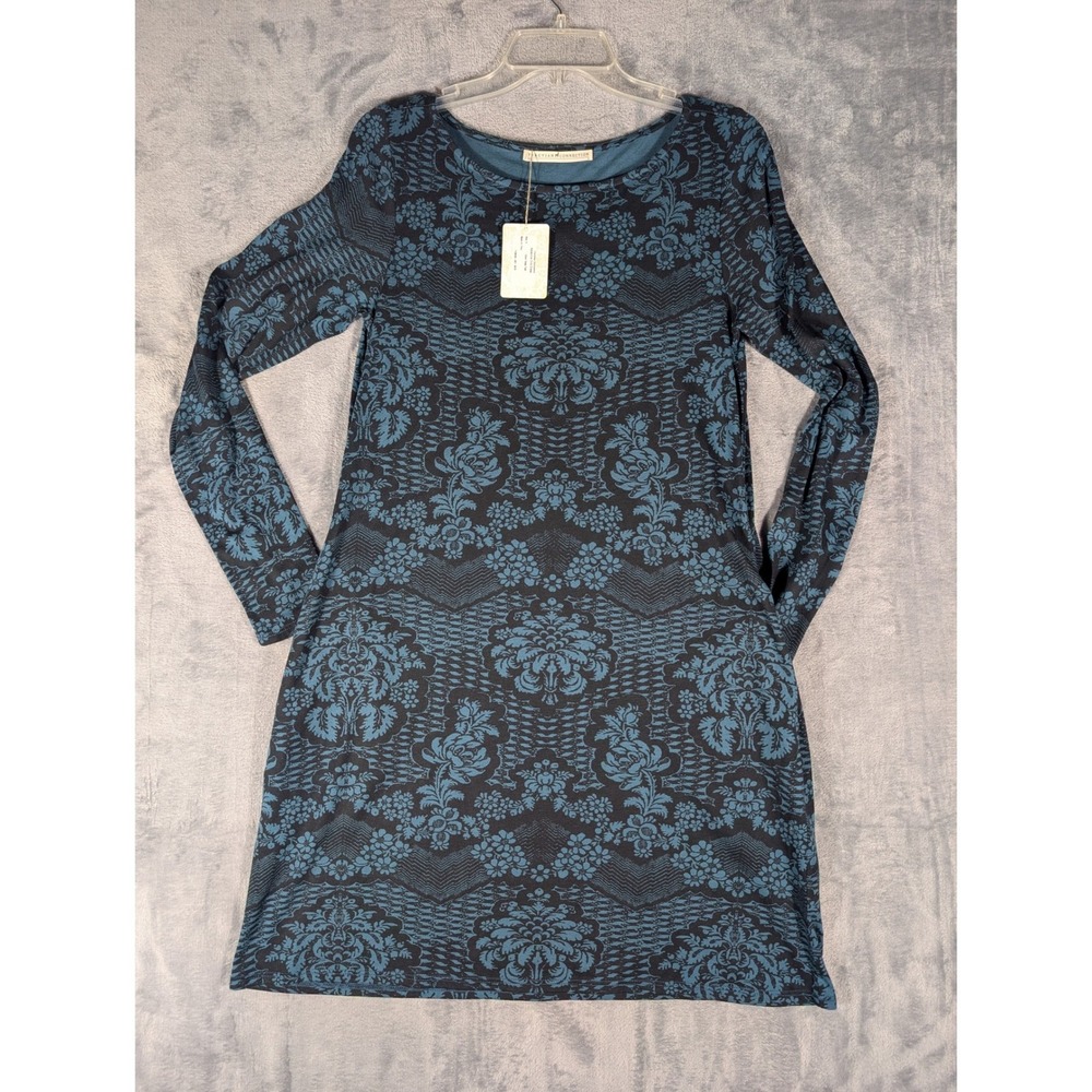 Peruvian Connection Katazome Orla Dress Deep Teal Pima Cotton Womens S 8 NWT
